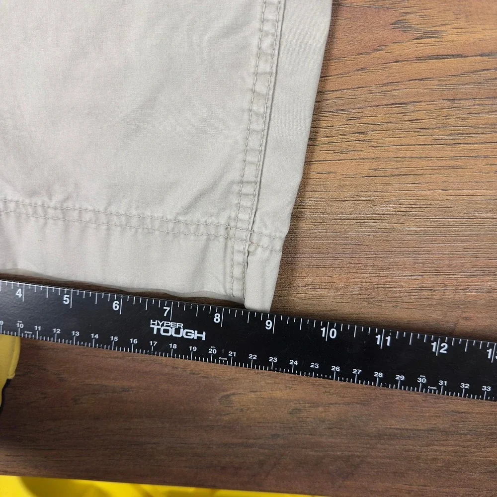 Eddie Bauer Mens 36x30 Khaki Tan Cotton Drawstring Chino Outdoor Pants Straight‎